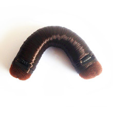 Brown cabelo esponja com clip 2piece (BUN-06)
